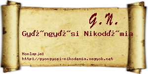 Gyöngyösi Nikodémia névjegykártya